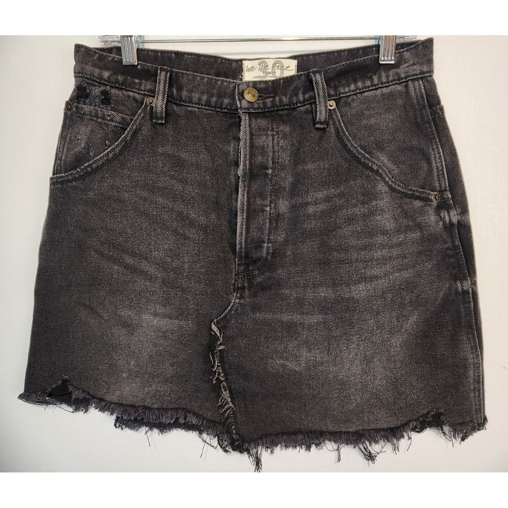 We The Free Women's Casual Preppy Denim Skirtβ Black Size 30